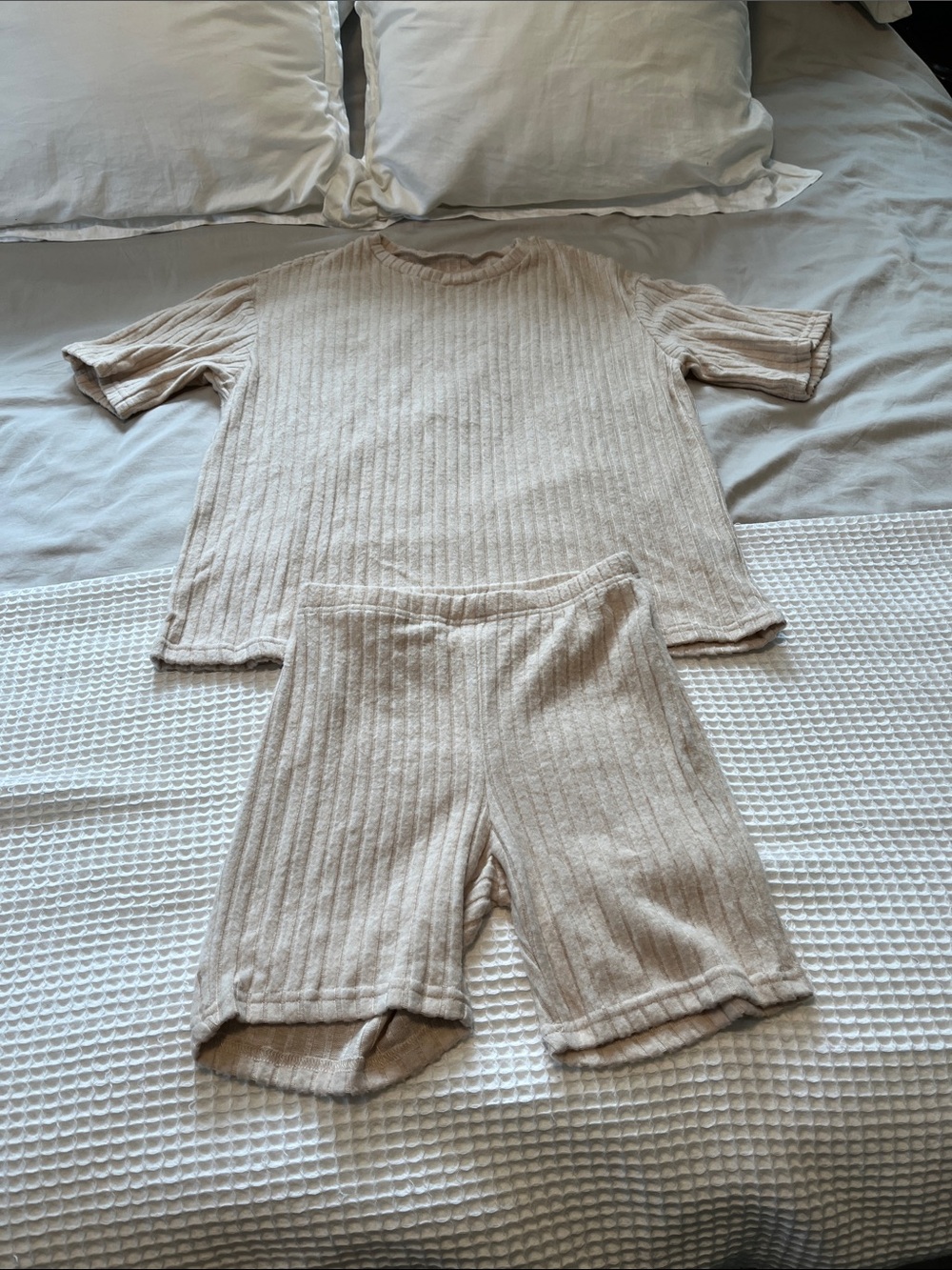 SHEIN drop shoulder tee and bike shorts